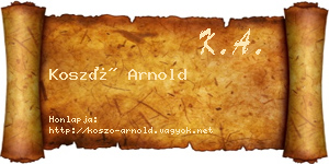 Koszó Arnold névjegykártya